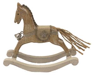 Dekorační figurka houpací koník, 16,5 × 15 × 5 cm, hnědá