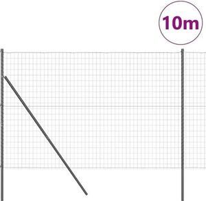 Sada plotových dílů – Drátěný plot – Ohraničení zahrady – Povrchová úprava odolná povětrnostním vlivům – Rozměry 15 x 15 metrů – Stříbrná barva