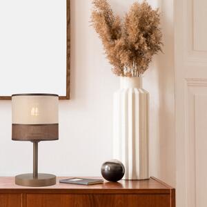 Tmavě hnědá stolní lampa s textilním stínidlem, výška 30 cm Andrea – LAMKUR