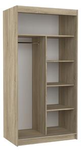 Šatní skříň s posuvnými dveřmi Limbo - 100 cm Barva: dub Sonoma/Bílá