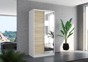 Šatní skříň s posuvnými dveřmi Limbo - 100 cm Barva: dub Sonoma