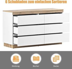 Láda/Skříňka – Úložný nábytek – Úložné řešení do ložnice – Velký úložný prostor – 110 x 67,5 cm – Bílá barva s imitací dubu