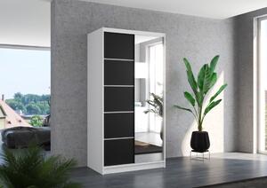 Šatní skříň s posuvnými dveřmi Limbo - 100 cm Barva: Bílá/dub Sonoma