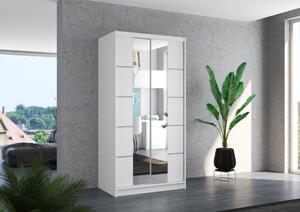 Šatní skříň s posuvnými dveřmi Nordic - 100 cm Barva: Bílá