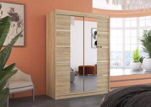 Šatní skříň s posuvnými dveřmi Nordic - 150 cm Barva: Bílá