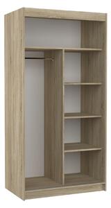 Šatní skříň s posuvnými dveřmi Nordic - 100 cm Barva: Bílá/Dub