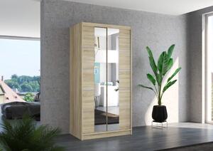 Šatní skříň s posuvnými dveřmi Nordic - 100 cm Barva: Sonoma