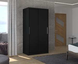 Šatní skříň s posuvnými dveřmi Collin - 100 cm Barva: Černá