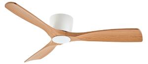 Moneno LED stropní ventilátor bílý/dřevěný Lucande, Moneno, stmívatelné, Dřevo, Obývací pokoj, Kov, Moderní