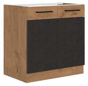 Spodní kuchyňská skříňka Woodline 80 D 2F BB, Barva: Dub lancelot / matera 5902928847659
