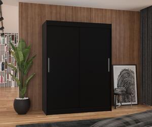 Šatní skříň s posuvnými dveřmi Collin - 150 cm Barva: Černá