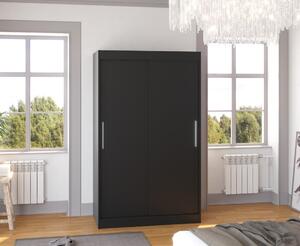 Šatní skříň s posuvnými dveřmi Collin - 120 cm Barva: Černá