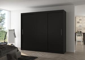 Šatní skříň s posuvnými dveřmi Antos - 250 cm Barva: Černá