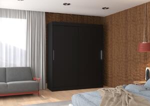 Šatní skříň s posuvnými dveřmi Antos - 180 cm Barva: Bílá/Černá