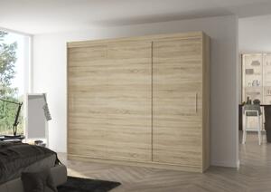 Šatní skříň s posuvnými dveřmi Antos - 250 cm Barva: dub Sonoma/Bílá