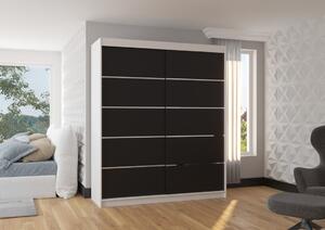 Šatní skříň s posuvnými dveřmi Spectra - 180 cm Barva: Černá