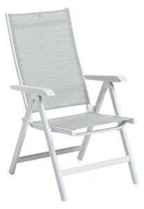 KETTLER BASIC PLUS polohovací, hliníkové křeslo - bílá / světle šedá