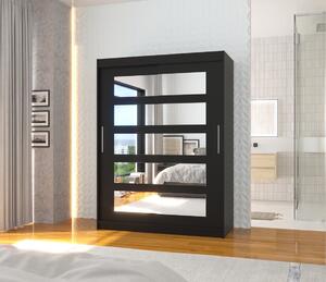 Šatní skříň s posuvnými dveřmi Murani - 150 cm Barva: Černá