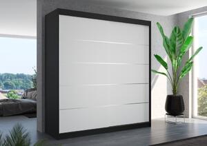 Šatní skříň s posuvnými dveřmi Spectra - 200 cm Barva: Bílá/dub Sonoma