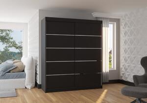Šatní skříň s posuvnými dveřmi Spectra - 180 cm Barva: Černá