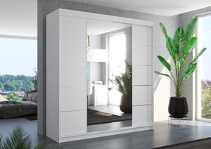 Šatní skříň s posuvnými dveřmi Dalmatia - 200 cm Barva: Bílá/dub Sonoma