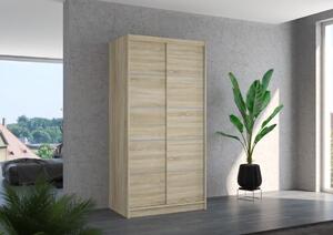 Šatní skříň s posuvnými dveřmi Riva - 100 cm Barva: dub Sonoma/Bílá