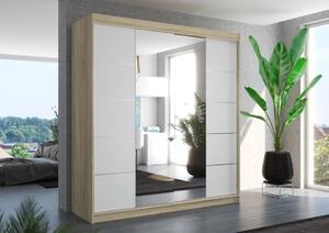 Šatní skříň s posuvnými dveřmi Dalmatia - 200 cm Barva: Bílá