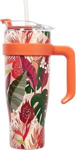 CMP KA0438 Termohrnek s brčkem a oranžovým uchem 1,2 l - Tropický design
