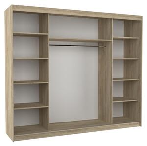 Šatní skříň s posuvnými dveřmi Diego - 250 cm Barva: Bílá/dub Sonoma