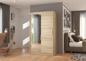 Šatní skříň s posuvnými dveřmi Bario - 120 cm Barva: Sonoma