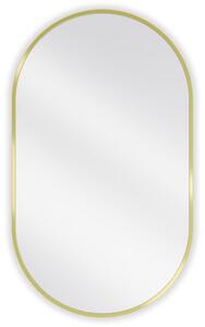 Mexen Loft oválné koupelnové zrcadlo 85 x 50 cm, rám v broušeném zlatém provedení - 9851-085-050-000-50