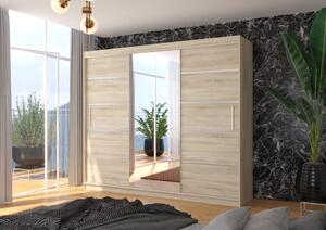 Šatní skříň s posuvnými dveřmi Salto - 250 cm Barva: Sonoma