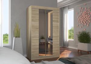 Šatní skříň s posuvnými dveřmi Marvin - 120 cm Barva: dub Sonoma/Bílá