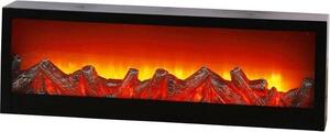 Dekorativní krb - LED světlo imitující plamen - vytváří atmosféru - napájení na baterie - rozměry 60 x 20 cm - černá barva