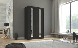 Šatní skříň s posuvnými dveřmi Balton - 120 cm Barva: Černá