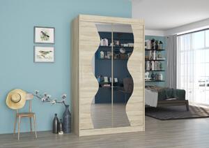 Šatní skříň s posuvnými dveřmi Renzo - 120 cm Barva: Choco