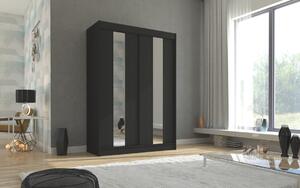 Šatní skříň s posuvnými dveřmi Balton - 150 cm Barva: Černá
