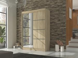 Šatní skříň s posuvnými dveřmi Gilton - 150 cm Barva: dub Sonoma