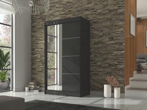 Šatní skříň s posuvnými dveřmi Gilton - 120 cm Barva: Černá