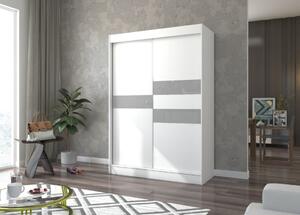 Šatní skříň s posuvnými dveřmi Batia - 150 cm Barva: Černá/Bílá