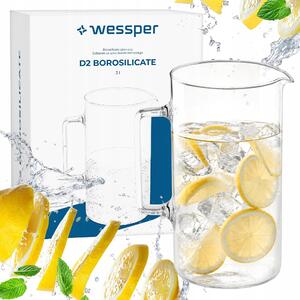 Žáruvzdorná skleněná konvice Wessper D2 BOROSILICATE 3 l na nápoje