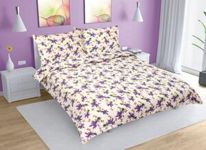 Bellatex Povlečení krep, Levandule fialová, žlutá - 140x200, 70x90 cm