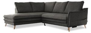Tmavě šedá rozkládací rohová pohovka (levý roh) Charming Charlie – Miuform