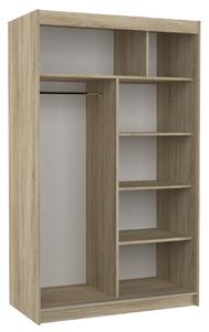 Šatní skříň s posuvnými dveřmi Jordi - 120 cm Barva: Bílá/Černá