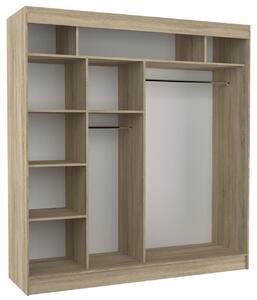 Šatní skříň s posuvnými dveřmi Karen - 200 cm Barva: Černá