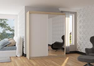 Šatní skříň s posuvnými dveřmi Viki - 180 cm Barva: Sonoma/Bílá