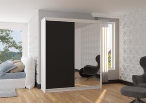 Šatní skříň s posuvnými dveřmi Viki - 180 cm Barva: Černá/Bílá