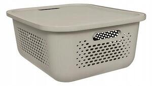 ÚLOŽNÝ BOX S VÍKEM BÉŽOVÝ KOŠ AERA 13,9L 38x32,7x15,4CM