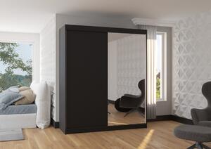 Šatní skříň s posuvnými dveřmi Viki - 180 cm Barva: Bílá/Černá
