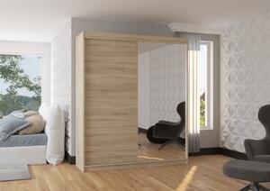 Šatní skříň s posuvnými dveřmi Viki - 180 cm Barva: Bílá/Černá